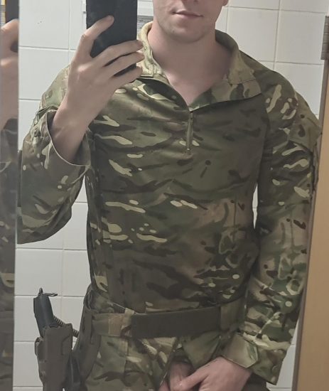 Army guy with his cock out