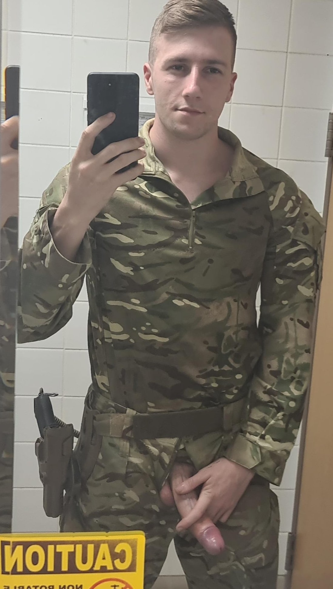 Army guy with his cock out
