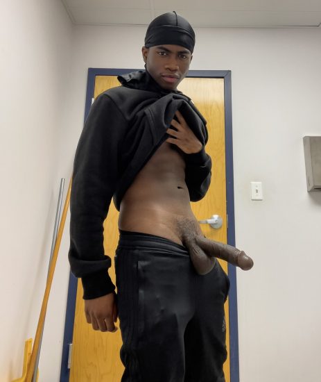 Black guy with his dick out