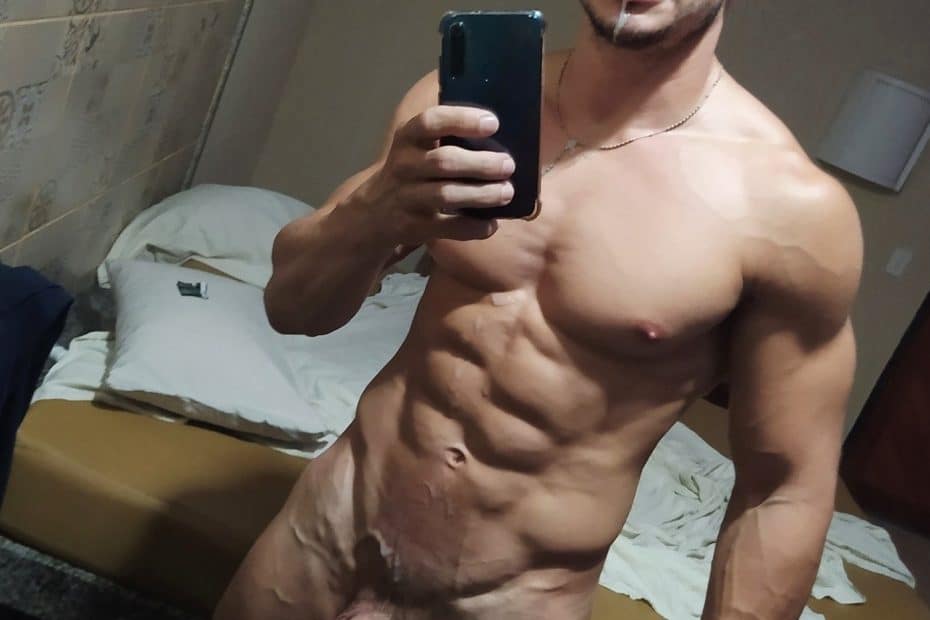 Hairless stud with a big cock