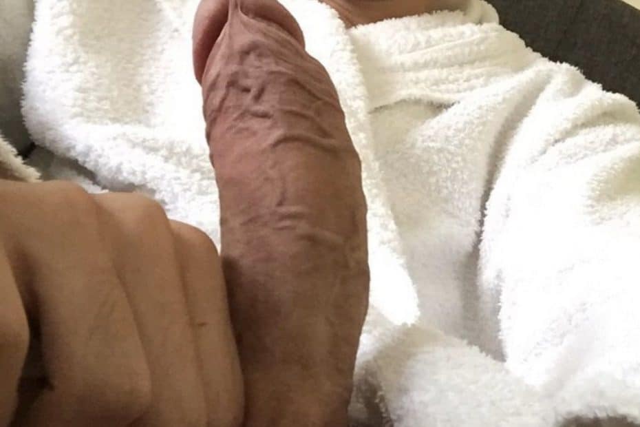 Hard uncut veiny cock