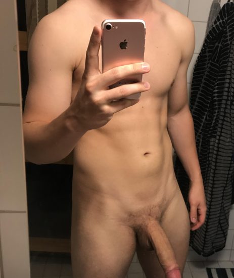 Hung boy taking a selfie