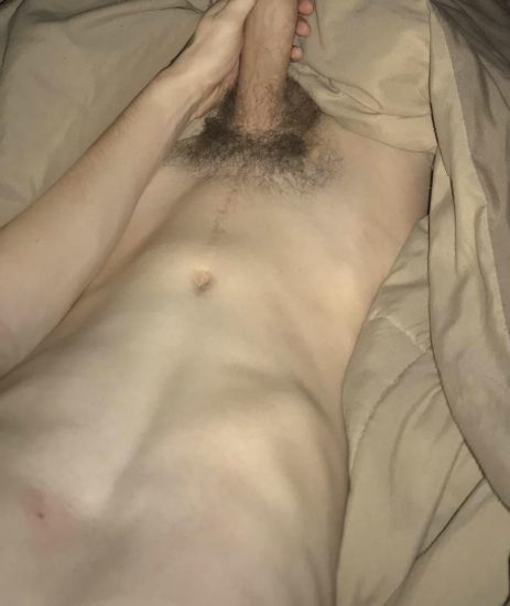 Long boner with pubic hair
