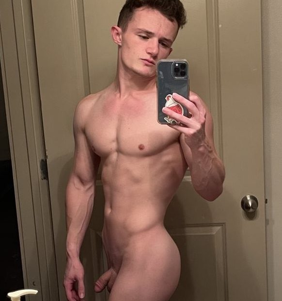 Muscle boy with a soft cock