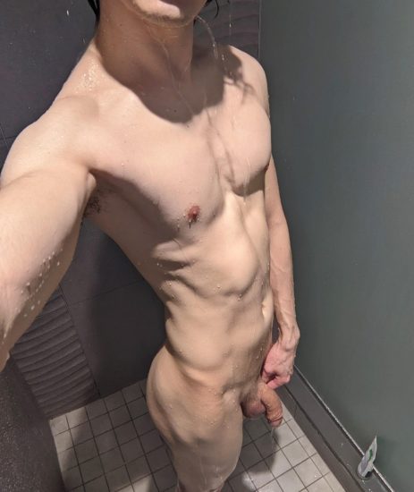 Nude twink in the shower