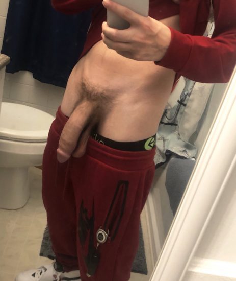 Red clothes and a big dick