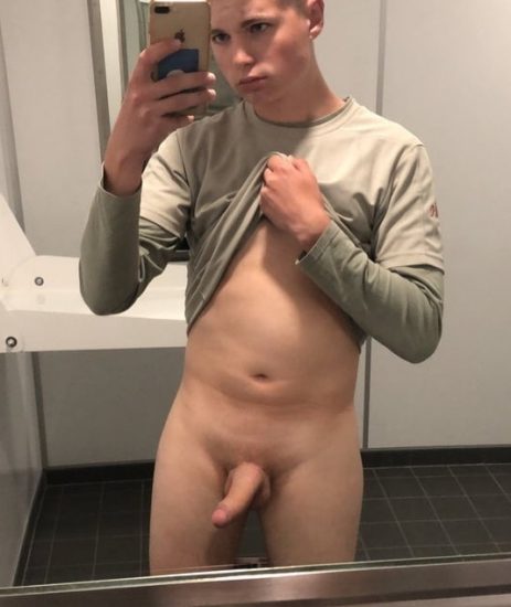 Selfie boy with a hard dick