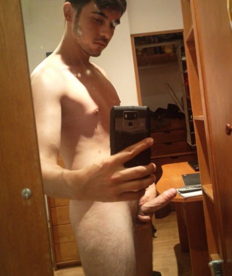 Selfie boy with hard penis