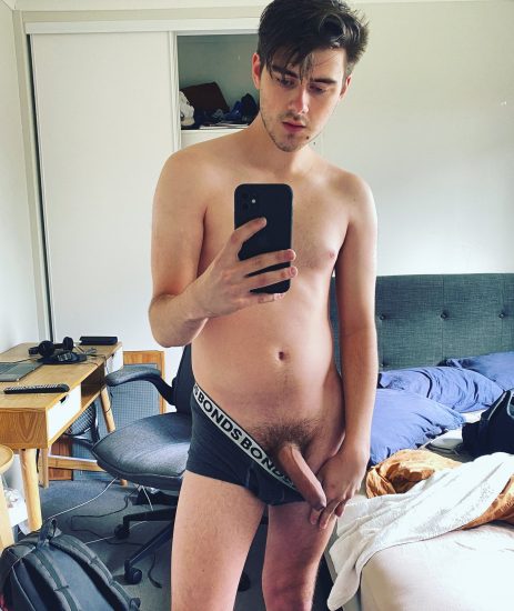 Selfie boy with his dick out