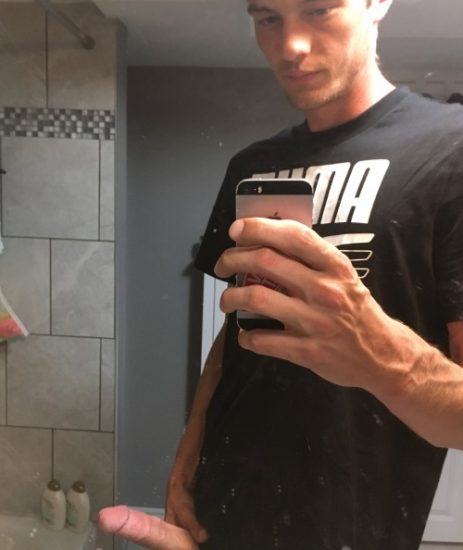 Selfie guy holding his cock