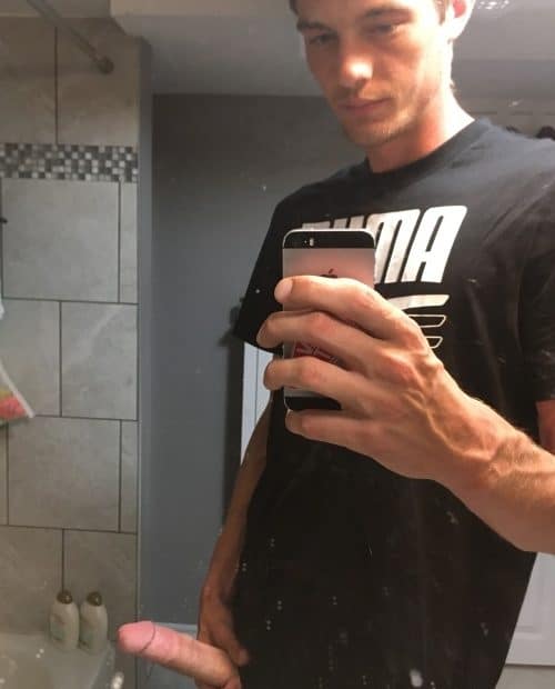 Selfie guy holding his cock