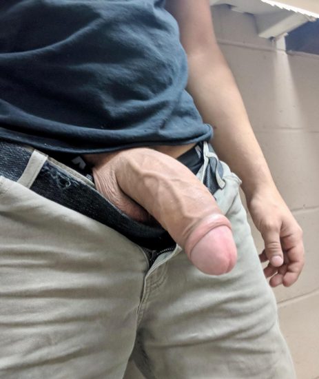Thick dick out of pants