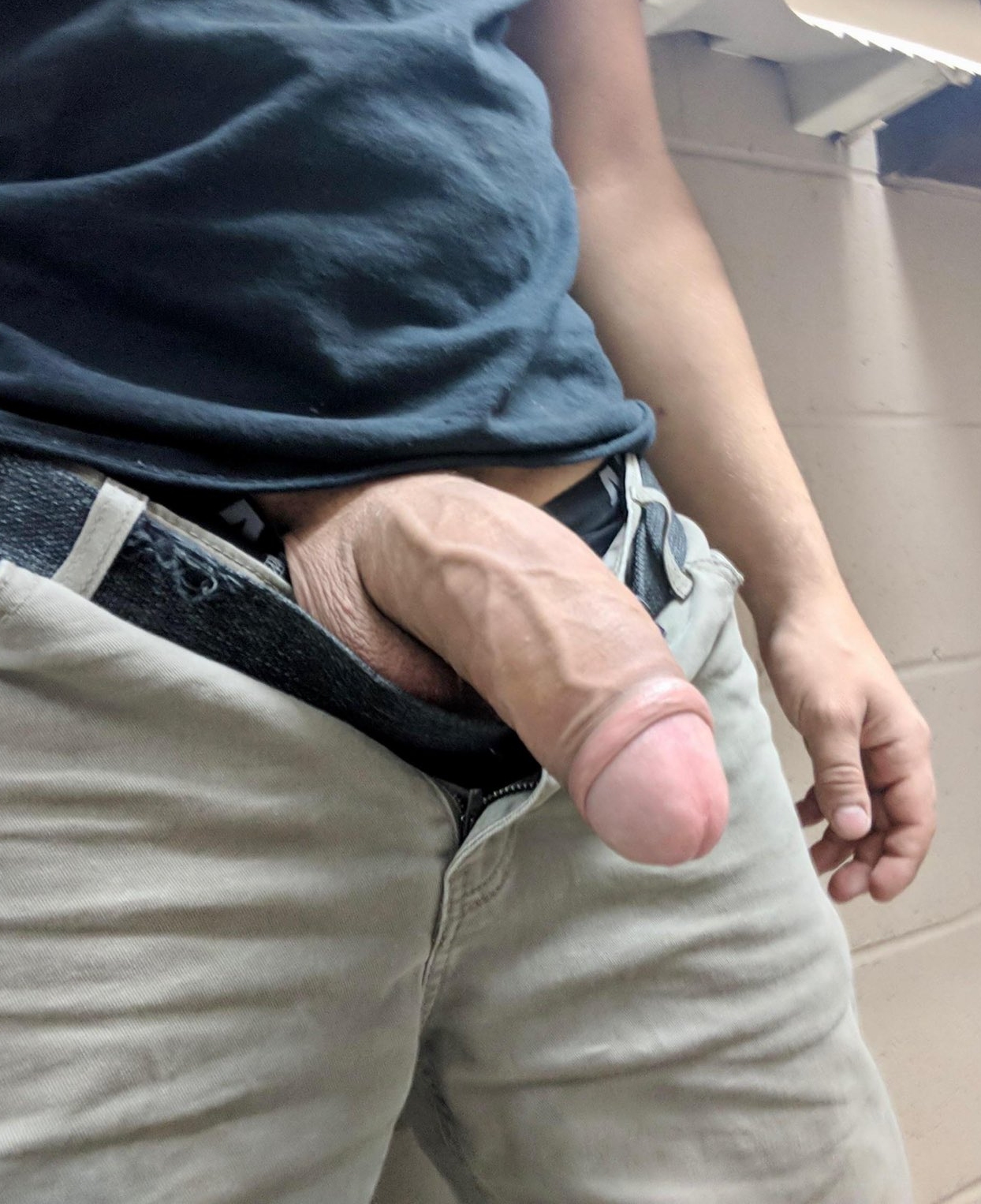 Thick dick out of pants